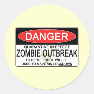Waarschuwing - Zombie-uitbraak Ronde Sticker
