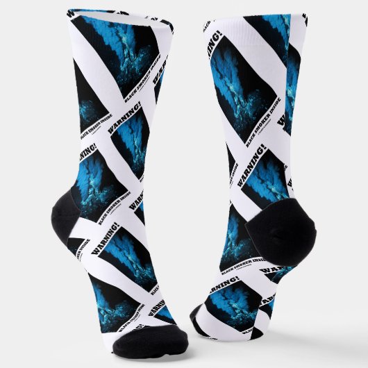 Waarschuwing! Zwarte roker binnen Zee ventilator Sokken (Gebogen)