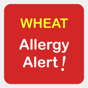 Waarschuwingen voor allergie - WHEAT. Vierkante Sticker