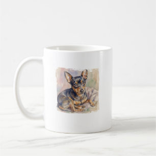 Waarschuwings Dwergpinscher: Aquarel Miniature Pin Koffiemok