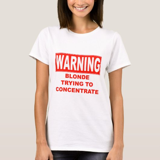 waarschuwingsblonde t-shirt (Voorkant)