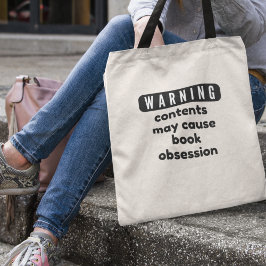 Waarschuwingsboek Obsessie boek Liefhebbers Biblio Tote Bag