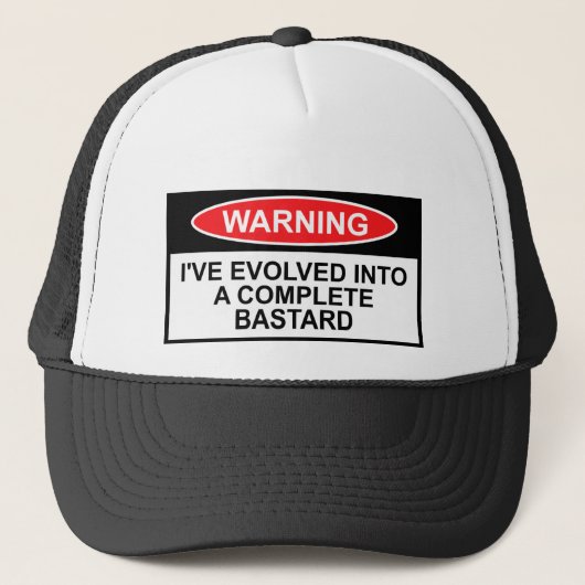 Waarschuwingsbord, bastaard trucker pet (Voorkant)
