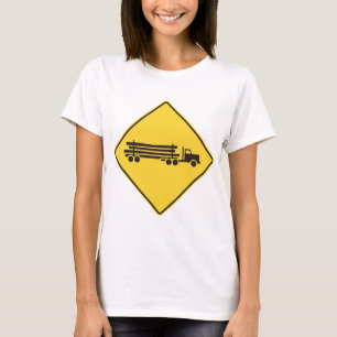 Waarschuwingsbord Houttransport Vervoer Verkeersve T-shirt