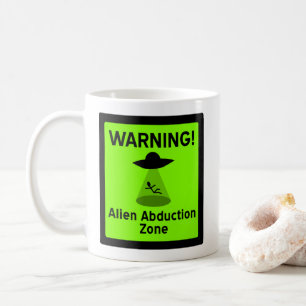 Waarschuwingsbord voor Alien Abduction Zone (groen Koffiemok