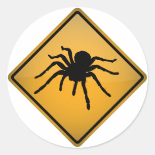 Waarschuwingsbord voor tarantula ronde sticker