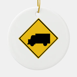 Waarschuwingsbord voor vrachtwagens keramisch ornament