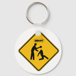 Waarschuwingsbord voor Zombie Sleutelhanger