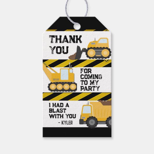 Waarschuwingsconstructie Feest Bedankt Stickers Cadeaulabel (Voorkant)