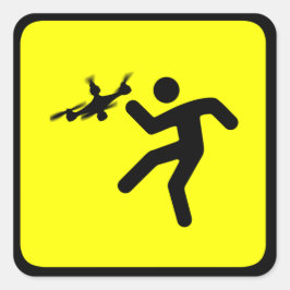 Waarschuwingsdrones Vierkante Sticker