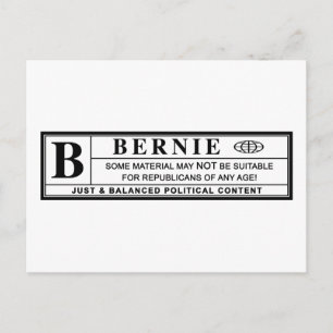 Waarschuwingsetiket Bernie Sanders Briefkaart