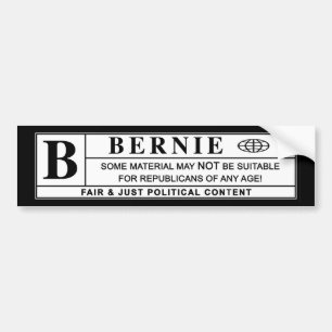 Waarschuwingsetiket Bernie Sanders Bumpersticker