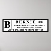 Waarschuwingsetiket Bernie Sanders Poster (Voorkant)