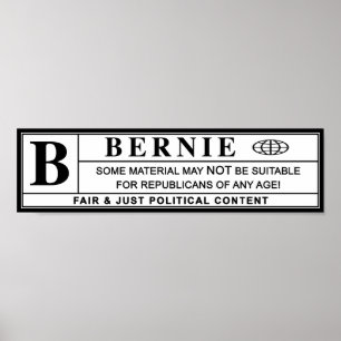Waarschuwingsetiket Bernie Sanders Poster