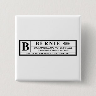 Waarschuwingsetiket Bernie Sanders Vierkante Button 5,1 Cm