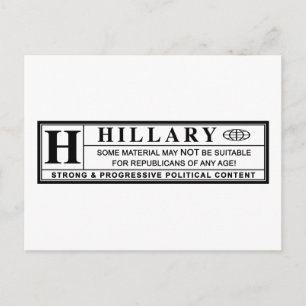 Waarschuwingsetiket Hillary Clinton Briefkaart