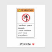 Waarschuwingsetiket met beperkte ruimte sticker (Vel)