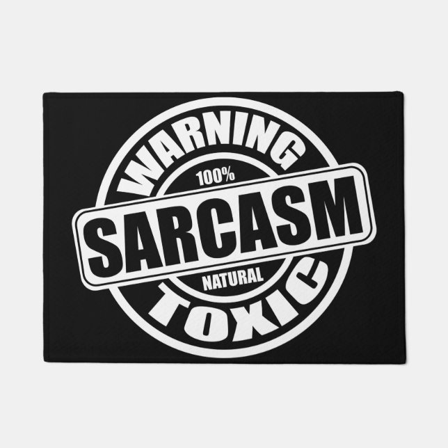 Waarschuwingsetiket toxische Sarcasm Deurmat (Voorkant)