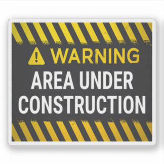Waarschuwingsgebied onder constructie sticker