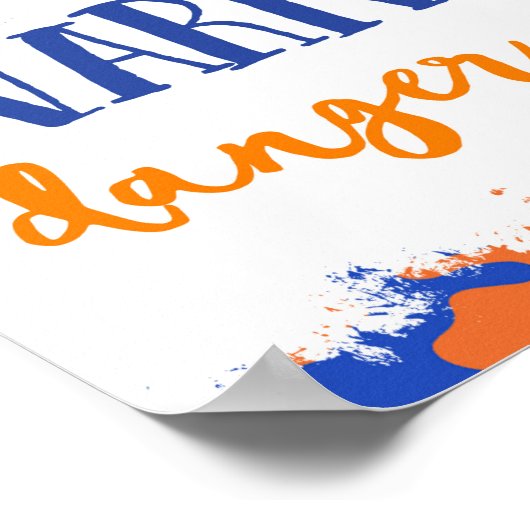 Waarschuwingsgevaarlijk Zone-teken | Dart Pistool Poster (Hoek)