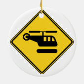 Waarschuwingshefschroefvliegtuigen Keramisch Ornament (Achterkant)