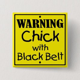 Waarschuwingsklok met zwarte gordel Square Button