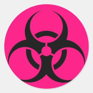 Waarschuwingsknip voor biogevaar of biogevaarsymbo ronde sticker