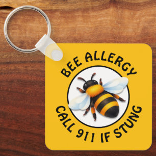 Waarschuwingsknop Ernstige Bij Allergie Alert Sleutelhanger