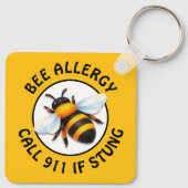Waarschuwingsknop Ernstige Bij Allergie Alert Sleutelhanger (Achterkant)