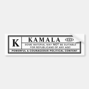 Waarschuwingslabel Kamala Bumpersticker