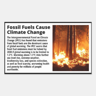 Waarschuwingslabel klimaatverandering rechthoekige sticker
