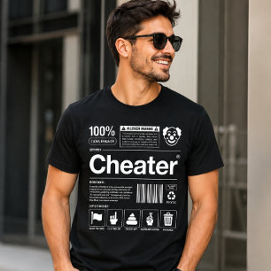 Waarschuwingslabel voor bedriegers Funny relatie h T-shirt