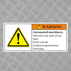 Waarschuwingslabel voor geautomatiseerde machine sticker