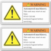 Waarschuwingslabel voor geautomatiseerde machine sticker (Voorkant)