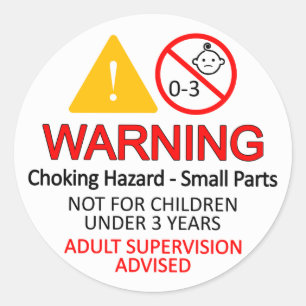 Waarschuwingslabels Verstikkingsgevaar Kleine Onde Ronde Sticker