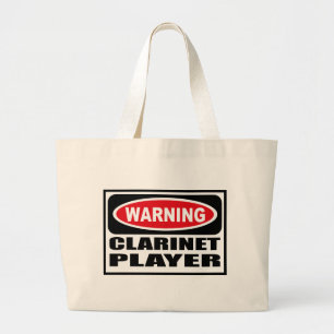 Waarschuwingslampje CLARINET PLAYER Grote Tote Bag