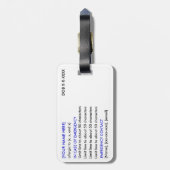 Waarschuwingsnummer voor allergie/ICE-Label Bagagelabel (Achterkant verticaal)