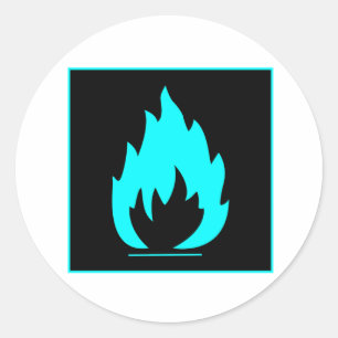 Waarschuwingssignaal chemische brandwond in gevaar ronde sticker