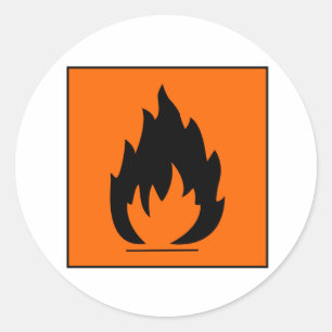Waarschuwingssignaal chemische brandwond in gevaar ronde sticker