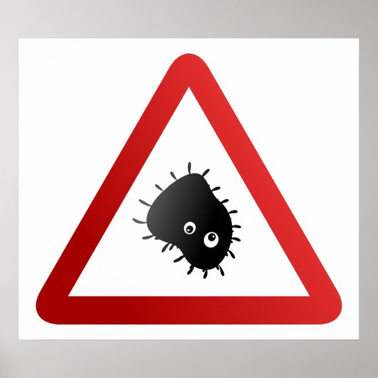 Waarschuwingssignaal voor bacteriën poster (Voorkant)