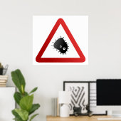Waarschuwingssignaal voor bacteriën poster (Thuiskantoor)