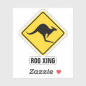 Waarschuwingssignaal voor kangoeroe sticker (Vel)