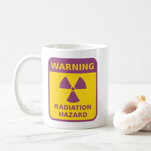 Waarschuwingssignaal voor straling koffiemok (Met donut)