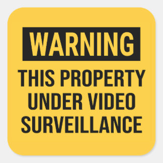 Waarschuwingssignaal voor videobewaking vierkante sticker
