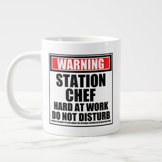 Waarschuwingsstation Chef Hard At Work storen niet Extra Grote Beker (Links)