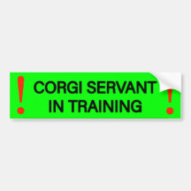 Waarschuwingssticker Corgi bediende