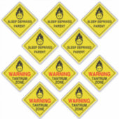 Waarschuwingsstickers voor ouders sticker (Voorkant)