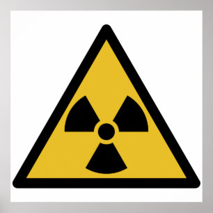 Waarschuwingssymbool voor straling (radioactief ge poster