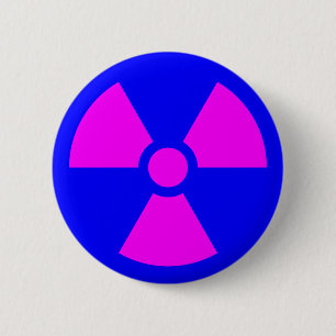Waarschuwingssymbool voor straling ronde button 5,7 cm