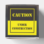 waarschuwingsteken bij constructie bedankdoosjes (Bovenkant)